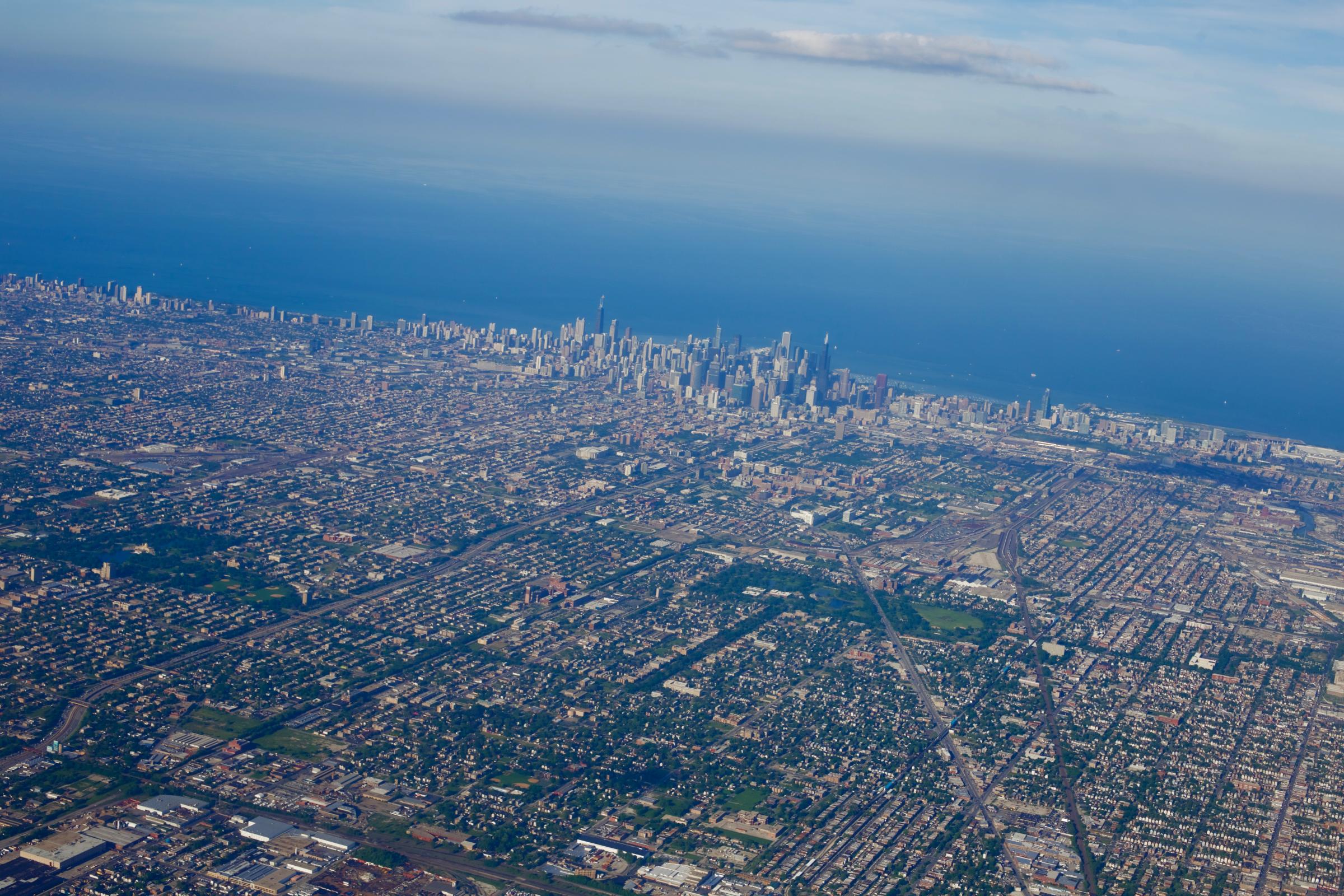 Chicago Aerial Lake Michigan